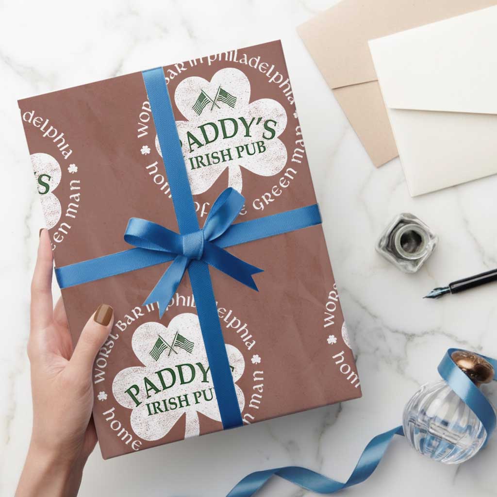 Funny Paddys Irish Pub Wrapping Paper Roll Worst Bar In Philadelphia St Patricks Day Beer Drinking