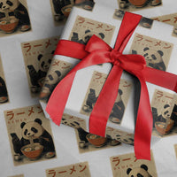Funny Panda Eating Ramen Scrolling Phone Wrapping Paper Roll Japanese Art Aesthetic