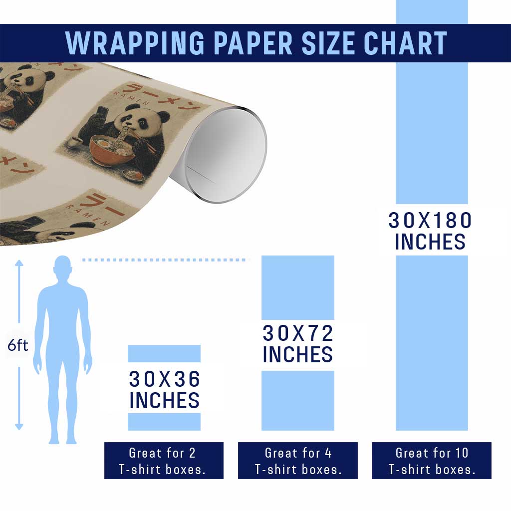 Funny Panda Eating Ramen Scrolling Phone Wrapping Paper Roll Japanese Art Aesthetic