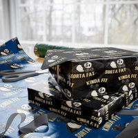 Funny Panda Weightlifting Workout Wrapping Paper Roll Kinda Fit Sorta Fat