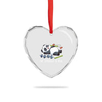 Funny Panda Workout Gift Heart Crystal Glass Ornament The Struggle Is Real