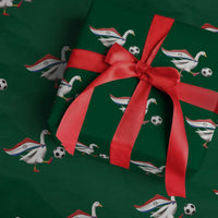 Funny Paraguay Soccer Wrapping Paper Roll Goose Wearing Paraguayan Flag Patriotic Football Fan Graphic