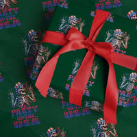 Funny Party In The USA Skeleton Rock Hand Wrapping Paper Roll 4th Of July Rocker Gift