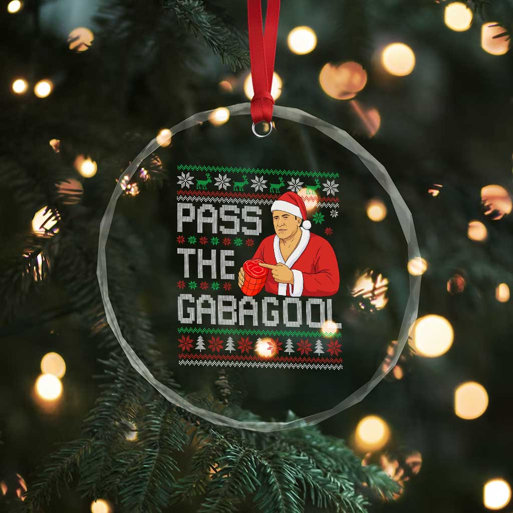 Funny Pass The Gabagool Christmas Crystal Glass Ornament Italian Food Xmas Mafia Gangster Movie - Wonder Print Shop