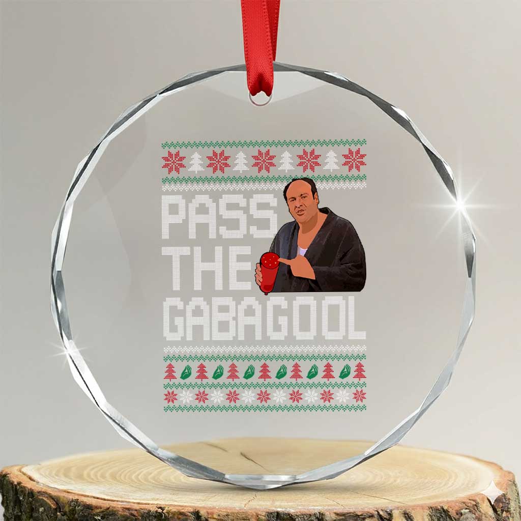 Funny Pass The Gabagool Christmas Crystal Glass Ornament Italian Food Xmas Mafia Movie - Wonder Print Shop