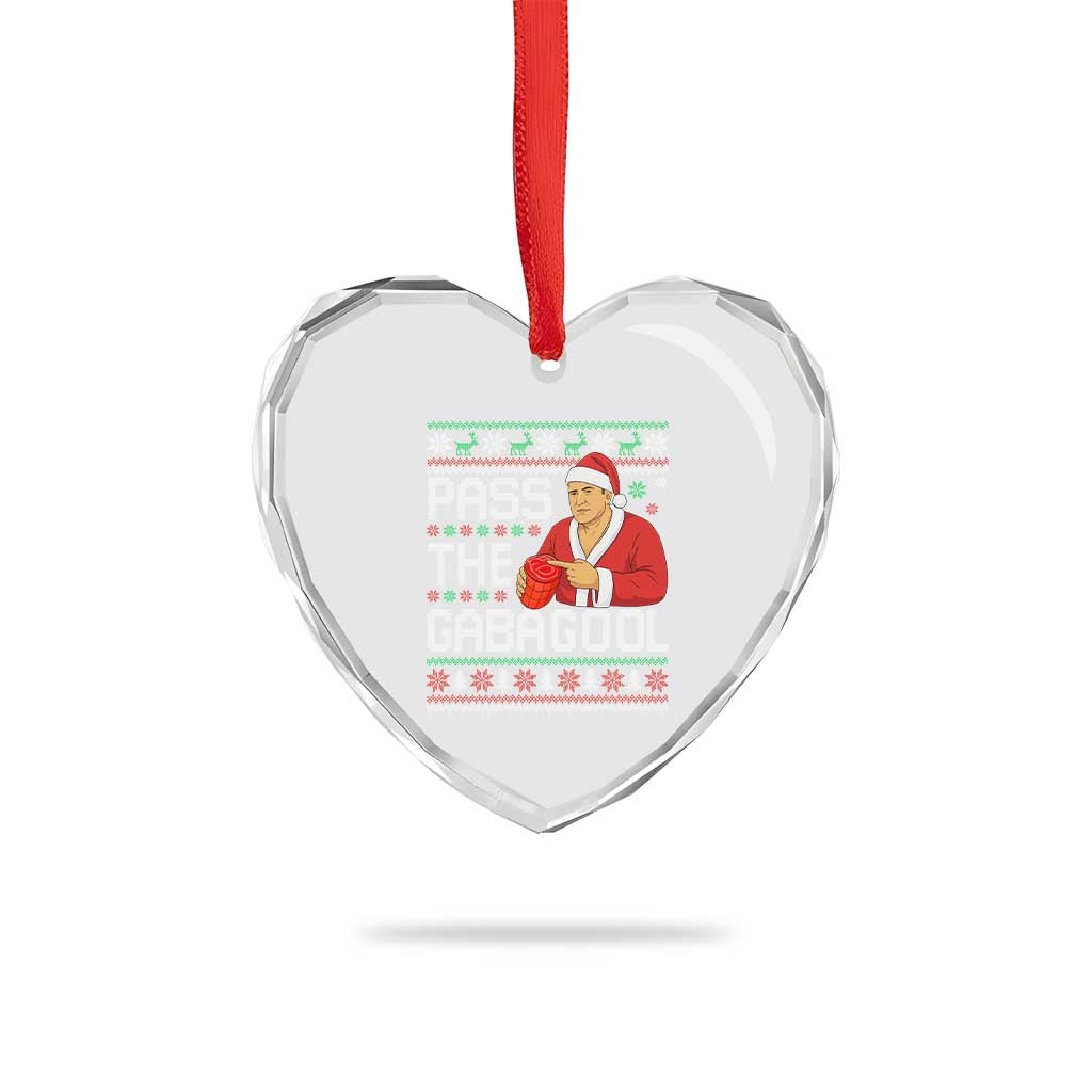 Funny Pass The Gabagool Christmas Heart Crystal Glass Ornament Italian Food Xmas Mafia Gangster Movie - Wonder Print Shop