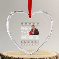 Funny Pass The Gabagool Christmas Heart Crystal Glass Ornament Italian Food Xmas Mafia Movie - Wonder Print Shop