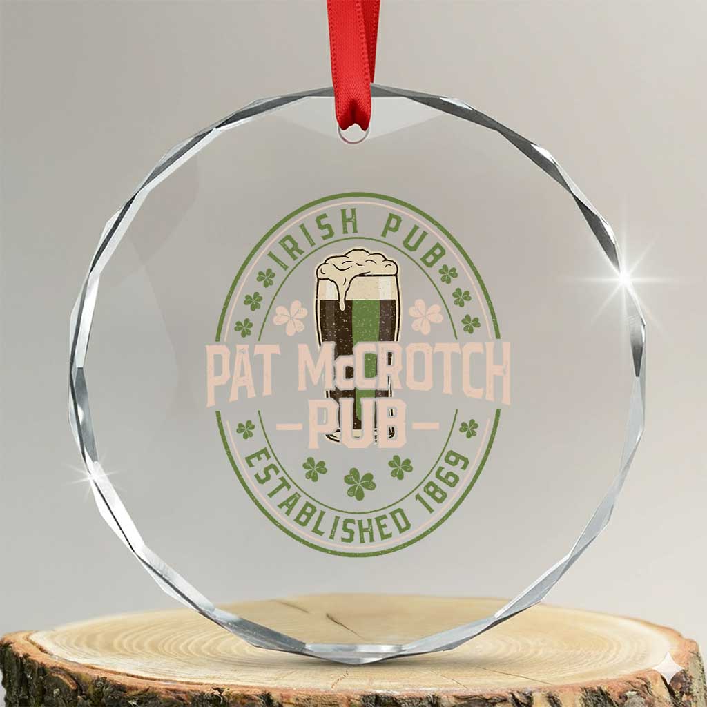 Funny Pat McCrotch Irish Pub Crystal Glass Ornament St Patricks Day Adult Humor Party Drinking