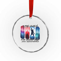 Funny Patriotic Bigfoot Crystal Glass Ornament 250 Years And Still Undiscovered