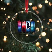 Funny Patriotic Bigfoot Crystal Glass Ornament 250 Years And Still Undiscovered