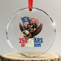 Funny Patriotic Bigfoot Crystal Glass Ornament 250 Years Of American Freedom
