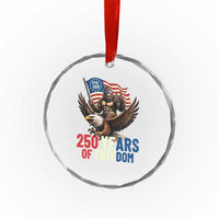 Funny Patriotic Bigfoot Crystal Glass Ornament 250 Years Of American Freedom