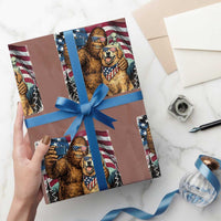 Funny Patriotic Bigfoot Golden Retriever Selfie Squad Wrapping Paper Roll