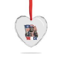 Funny Patriotic Bigfoot Merica Rock Heart Crystal Glass Ornament USA 250th Anniversary