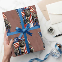 Funny Patriotic Bigfoot Merica Rock Wrapping Paper Roll USA 250th Anniversary