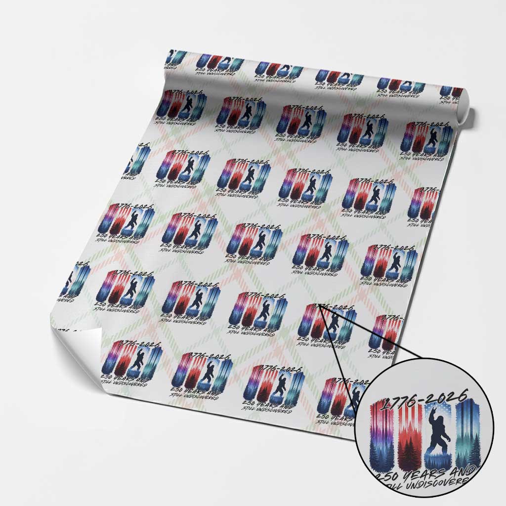 Funny Patriotic Bigfoot Wrapping Paper Roll 250 Years And Still Undiscovered