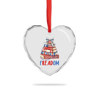 Funny Patriotic Book Lover Gift Heart Crystal Glass Ornament Freadom