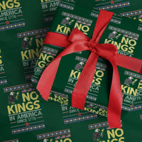 Funny Patriotic Christmas No Kings in America Wrapping Paper Roll Since 1776 Bald Eagle Ugly Sweater - Wonder Print Shop