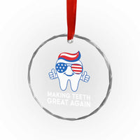 Funny Patriotic Dentist Crystal Glass Ornament Making Teeth Great Again America Oral Health Toothpaste Hair TS02