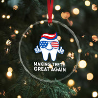 Funny Patriotic Dentist Crystal Glass Ornament Making Teeth Great Again America Oral Health Toothpaste Hair TS02