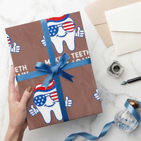 Funny Patriotic Dentist Wrapping Paper Roll Making Teeth Great Again America Oral Health Toothpaste Hair - Wonder Print Shop