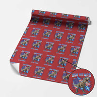 Funny Patriotic Dino Rex 250 Years 1776 2026 Wrapping Paper Roll Dinosaur USA Flag America 250th Anniversary Celebration