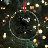 Funny Patriotic Dinosaur Crystal Glass Ornament Roaring Into The 250th Anniversary