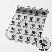 Funny Patriotic Dinosaur Wrapping Paper Roll Roaring Into The 250th Anniversary