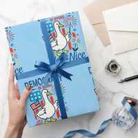 Funny Patriotic Duck Holding Firework Wrapping Paper Roll Funny Democracy Is Dying But Hey Nice Fireworks 4th Of July - Wonder Print Shop