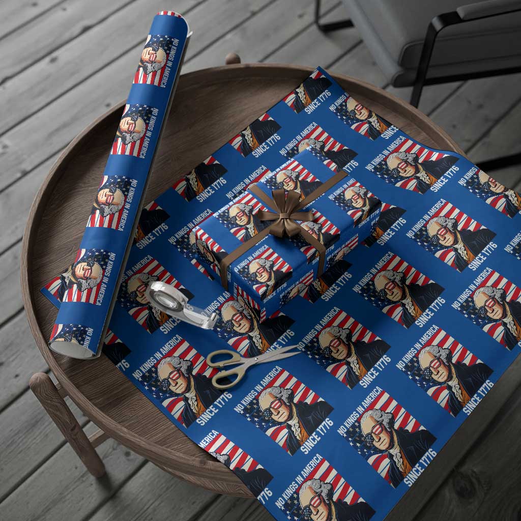 Funny Patriotic Founding Father Wrapping Paper Roll No Kings in America Since 1776 4th of July - Wonder Print Shop