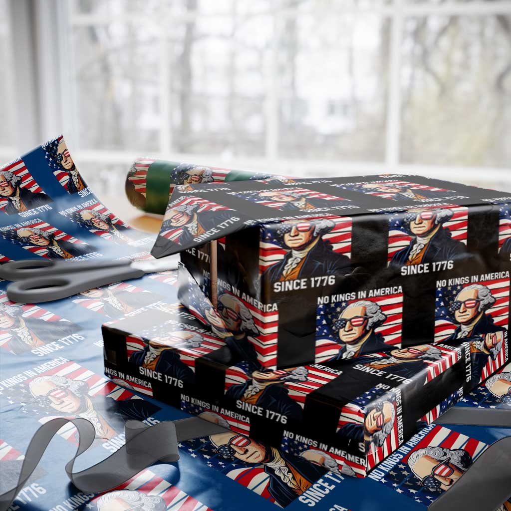 Funny Patriotic Founding Father Wrapping Paper Roll No Kings in America Since 1776 4th of July - Wonder Print Shop