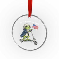 Funny Patriotic Frog Crystal Glass Ornament Off To Celebrate 250 Years Of Freedom