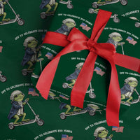 Funny Patriotic Frog Wrapping Paper Roll Off To Celebrate 250 Years Of Freedom