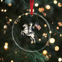 Funny Patriotic Goose Cowboy Crystal Glass Ornament Honk For Freedom