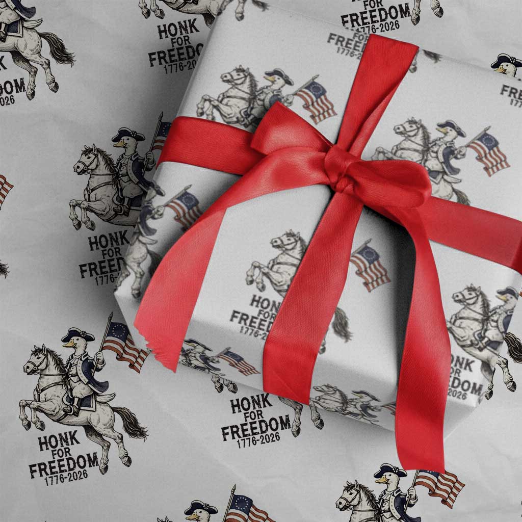 Funny Patriotic Goose Cowboy Wrapping Paper Roll Honk For Freedom