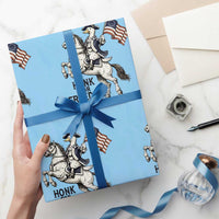 Funny Patriotic Goose Cowboy Wrapping Paper Roll Honk For Freedom
