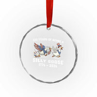 Funny Patriotic Goose Crystal Glass Ornament 250 Years Of Being A Silly Goose