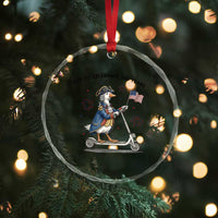 Funny Patriotic Goose Crystal Glass Ornament Off To Celebrate 250 Years