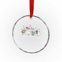 Funny Patriotic Goose Life Liberty Silliness Crystal Glass Ornament America 250th Anniversary