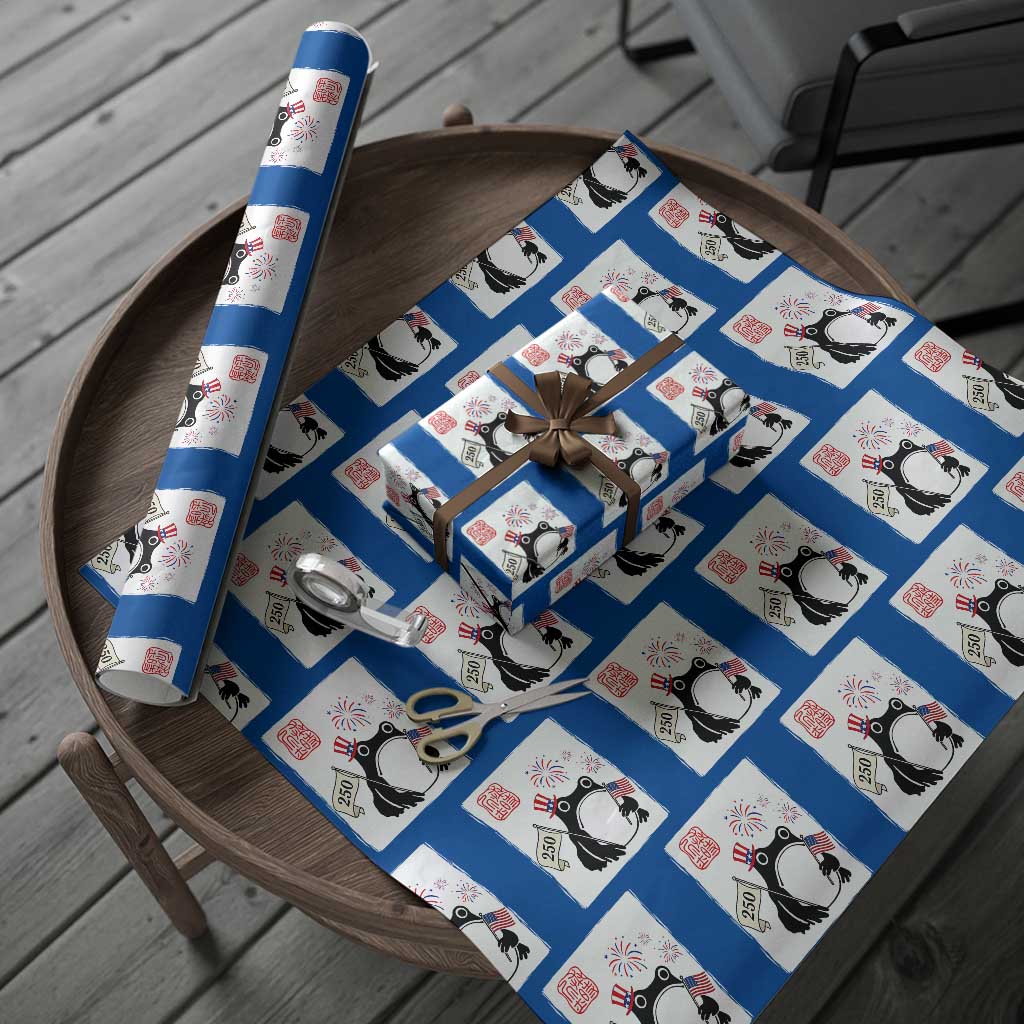 Funny Patriotic Grumpy Frog 250th Anniversary USA Wrapping Paper Roll