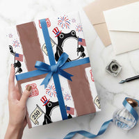 Funny Patriotic Grumpy Frog 250th Anniversary USA Wrapping Paper Roll