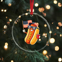 Funny Patriotic Hotdog Crystal Glass Ornament USA 250th Anniversary