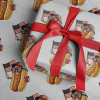 Funny Patriotic Hotdog Wrapping Paper Roll USA 250th Anniversary
