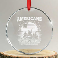 Funny Patriotic Military History Crystal Glass Ornament Americans Crossing A Frozen River To Kill You In Your Sleep On Christmas
