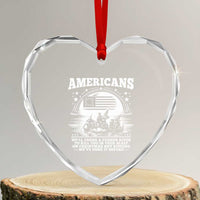 Funny Patriotic Military History Heart Crystal Glass Ornament Americans Crossing A Frozen River To Kill You In Your Sleep On Christmas