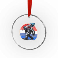 Funny Patriotic Mothman Crystal Glass Ornament West Virginia Cryptid Lover Gift