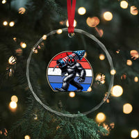 Funny Patriotic Mothman Crystal Glass Ornament West Virginia Cryptid Lover Gift