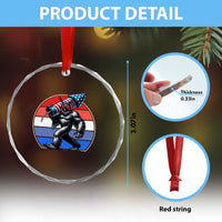 Funny Patriotic Mothman Crystal Glass Ornament West Virginia Cryptid Lover Gift