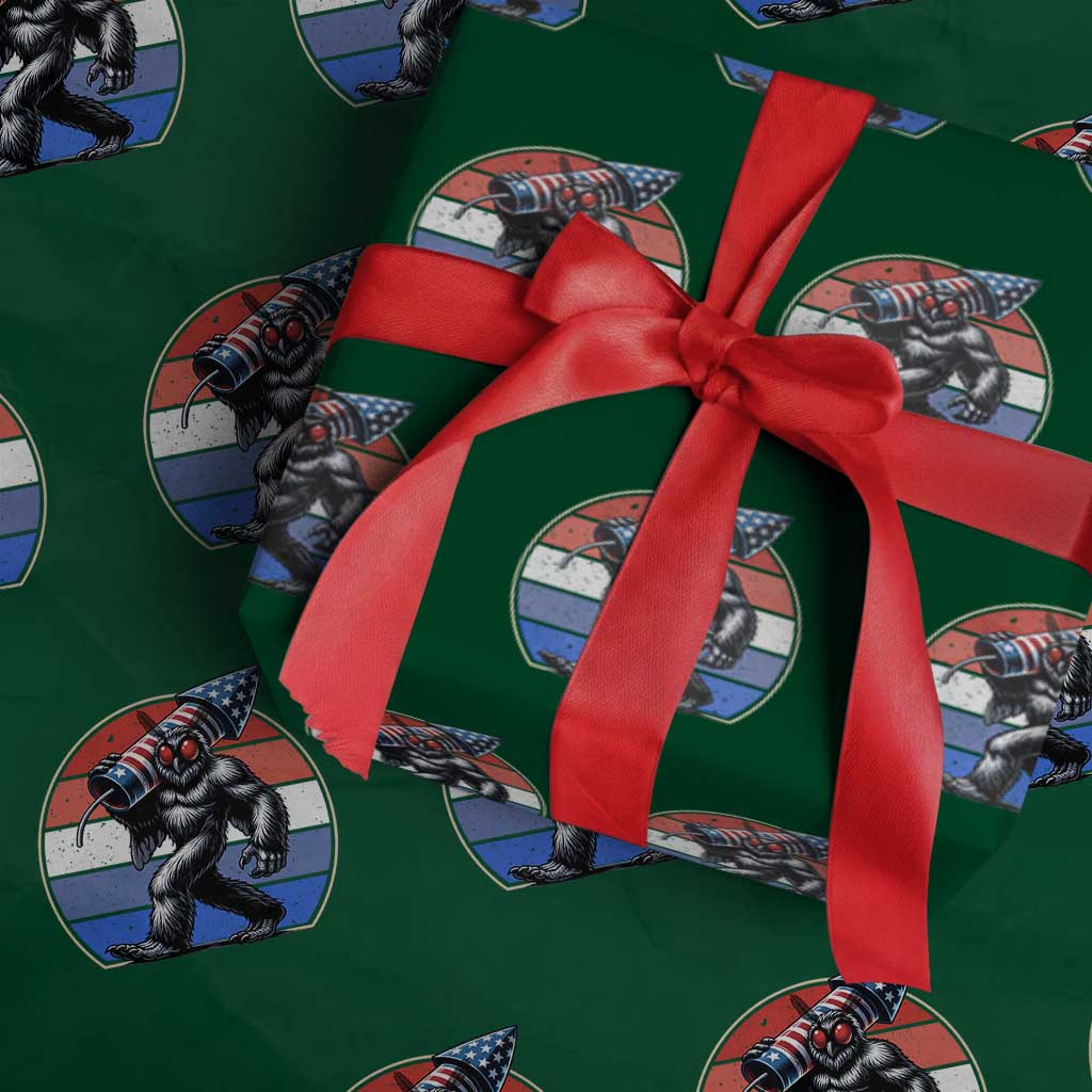 Funny Patriotic Mothman Wrapping Paper Roll West Virginia Cryptid Lover Gift