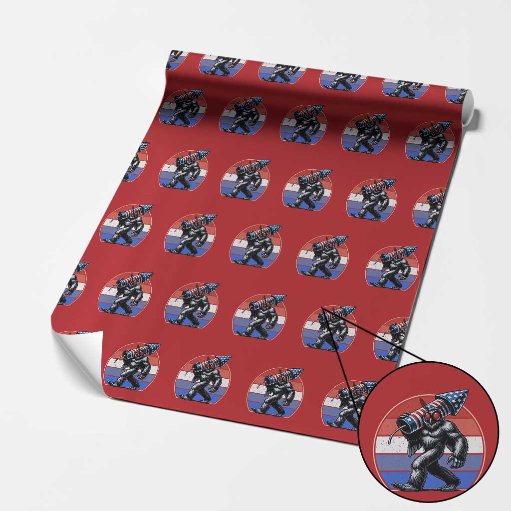 Funny Patriotic Mothman Wrapping Paper Roll West Virginia Cryptid Lover Gift